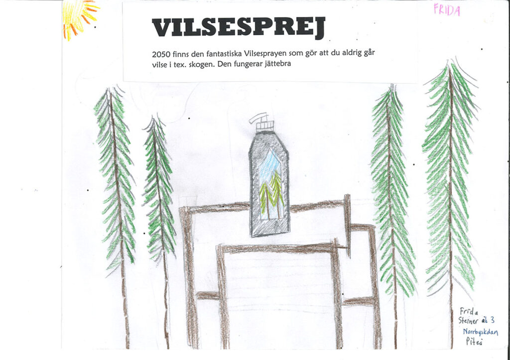 Teckning föreställande vilsesprej.